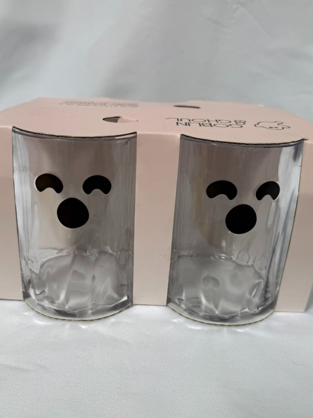 NIB Goblin & Ghoul Ghost Acrylic Tumbler Cups Set of 4 20oz